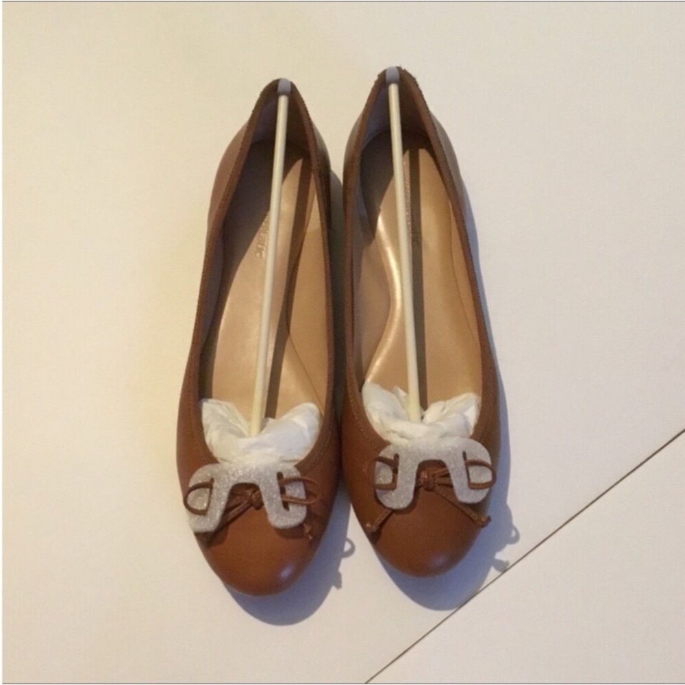 BANANA REPUBLIC FLAT SLIP ON UPPER LEATHER BOW DETAIL SIZE 10-B - Picture 12 of 13